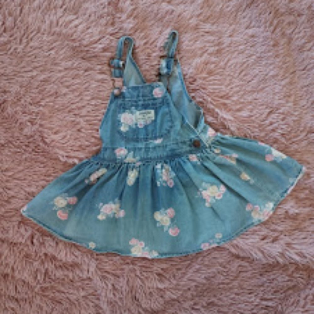 Oshkosh B'gosh Floral Denim Overall Dress - 2T